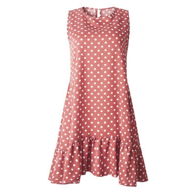 Wave Point Dress Ruffle Women 2026 Spring Summer Street Sexy Casual Slim Thin Beach Party O Neck Mini Polka Dot Dress Vestidos