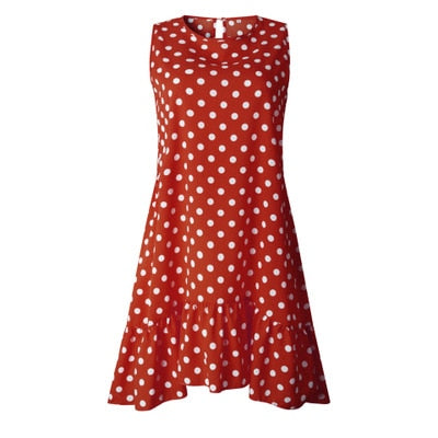 Wave Point Dress Ruffle Women 2026 Spring Summer Street Sexy Casual Slim Thin Beach Party O Neck Mini Polka Dot Dress Vestidos
