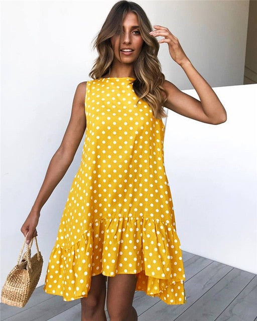 Wave Point Dress Ruffle Women 2026 Spring Summer Street Sexy Casual Slim Thin Beach Party O Neck Mini Polka Dot Dress Vestidos