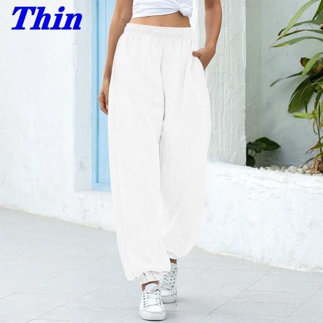 2020 Sweatpants Women Baggy Gray Sports Pants Joggers Women Wide Leg Oversized Streetwear High Waisted Trousers Women