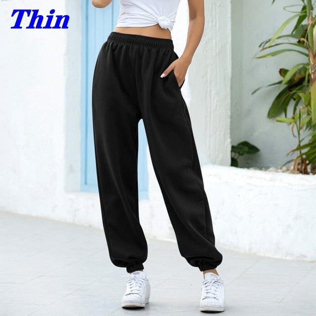 2020 Sweatpants Women Baggy Gray Sports Pants Joggers Women Wide Leg Oversized Streetwear High Waisted Trousers Women