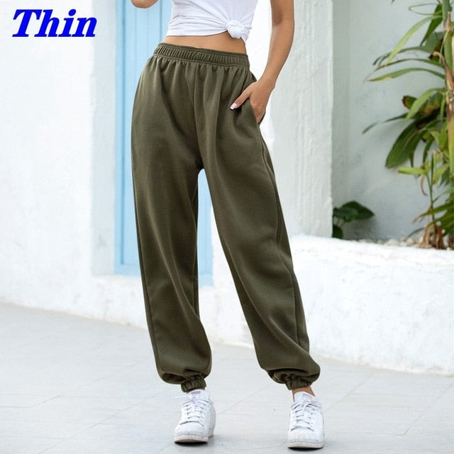 2020 Sweatpants Women Baggy Gray Sports Pants Joggers Women Wide Leg Oversized Streetwear High Waisted Trousers Women