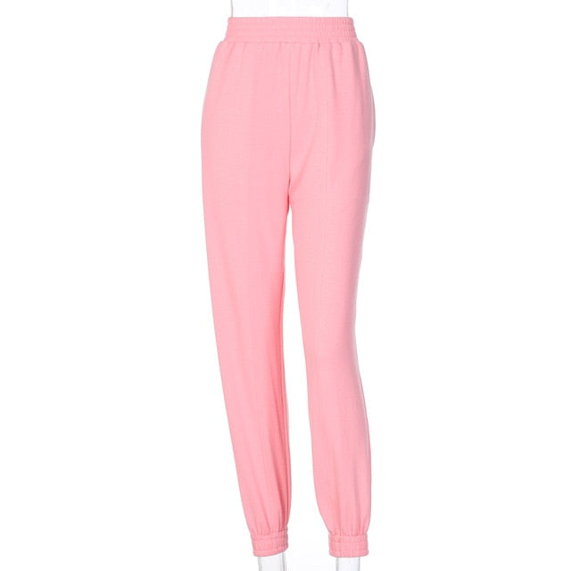 Cotton High Waist Losse Baggy Cargo Pants 2019 Autumn Winter Fitness Trousers Streetwear Outfits